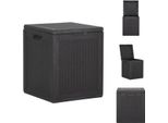 Vidaxl Cassetta Da Giardino 90 L Nera In Pp Rattan - Cassette Da Giardino