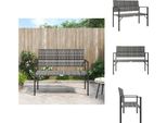 Vidaxl Panca Da Giardino A 2 Posti In Poly Rattan Grigio - Panche Da Giardino
