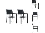 Vidaxl Sedie Da Giardino 2 Pezzi In Plastica Nera Effetto Rattan - Sedie Da Giardino
