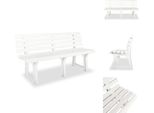 Vidaxl Panchina Da Giardino 145,5 Cm In Plastica Bianca - Panchine Da Giardino