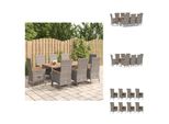 Vidaxl Set Da Pranzo Da Giardino 9 Pezzi Con Cuscini In Poly Rattan Grigio - Sedie Da Giardino