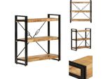 Vidaxl Libreria 3 Scomparti 77X30X80 Cm In Legno Massiccio Di Mango E Ferro - Librerie & Librerie