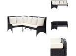 Vidaxl Divano Angolare Da Giardino 2 Pezzi In Poly Rattan Nero - Divani Da Giardino