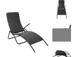 Vidaxl Lettino Prendisole Pieghevole In Polirattan Nero - Lettini Prendisole
