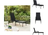Vidaxl Lettino Con Poggiapiedi Pe Rattan Grigio - Lettini Prendisole