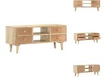 Mobile Tv Vidaxl 110×30×45 Cm In Legno Massiccio Di Mango - Mobili Tv
