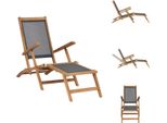 Vidaxl Sdraio Con Poggiapiedi In Legno Massiccio Teak Nero - Lettini Prendisole