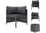 Vidaxl Divano Angolare Modulare Con Cuscini In Poly Rattan Grigio - Elementi Per Divani Da Giardino