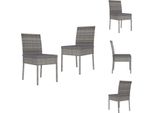 Vidaxl Sedie Da Pranzo Da Giardino 2 Pz. Poli Rattan Grigio - Sedie Da Giardino