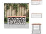 Vidaxl Panchina Da Giardino Gabion 103X44X42 Cm In Legno Massiccio Di Abete Douglas - Panchine Da Giardino