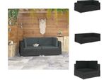 Vidaxl Divani Angolari 2 Pezzi Con Cuscini In Poly Rattan Nero - Elementi Per Divani Da Giardino