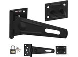Kotarbau® 150X45 Mm Con Lucchetto Acciaio Verniciato A Polvere Nera Serratura Di Sicurezza Haspe Scrocco Per Cancello Scrocco Per Cancello Scrocco Per Cancello Meccanismo Di Bloccaggio
