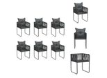 Vidaxl Sedie Da Giardino 6 Pezzi Con Cuscino In Poly Rattan Nero - Sedie Da Giardino