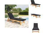 Vidaxl Lettino Con Cuscino In Polirattan E Legno Massiccio Di Acacia - Lettini Prendisole