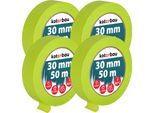 Kotarbau® Set Di 4 Nastri Per Mascheratura Al Neon Nastro Per Mascheratura Da 50 M Nastro Per Mascheratura Da 30 Mm Nastro Per Pittori Accessori Per Pittori Carta Crespa Verde Fluorescente Articoli Per La Pittura