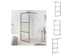 Vidaxl Schermo Doccia Per Cabina Doccia 80X195 Cm Esg Nero Semi-Opaco - Schermi Doccia