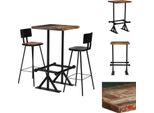 Vidaxl Set Da Bar 3 Pezzi In Legno Massiccio Antico Multicolore - Set Da Pranzo