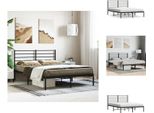 Vidaxl Struttura Letto Con Testiera In Metallo Nero 150X200 Cm - Letti E Strutture Letto