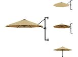 Vidaxl Ombrellone A Parete Con Asta In Metallo 300 Cm Taupe - Ombrelloni E Tende Da Sole