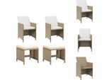 Vidaxl Sedie Da Giardino Con Sgabello 2 Pz. Poly Rattan Beige - Sedie Da Giardino