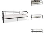 Vidaxl Struttura Letto Giorno In Metallo Nero 90×200 Cm - Letti E Strutture Letto