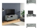 Vidaxl Mobile Tv Oslo Con Gambe In Metallo Grigio Pino Massiccio - Mobili Tv