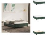Vidaxl Struttura Letto Verde Scuro 140X200 Cm In Velluto - Letti E Strutture Letto