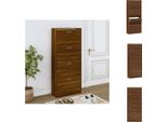 Vidaxl Scarpiera Marrone Look Rovere 63X24X147 Cm Materiale A Base Di Legno - Scarpiere E Armadietti
