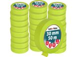Kotarbau® Set Di 24 Nastri Per Mascheratura Al Neon Nastro Per Mascheratura Da 50 M Nastro Per Mascheratura Da 30 Mm Nastro Per Pittori Accessori Per Pittori Carta Crespa Verde Fluorescente Articoli Per La Pittura