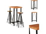 Vidaxl Set Da Bar 3 Pezzi In Legno Massiccio Di Acacia E Legno Di Recupero - Gruppi Da Pranzo