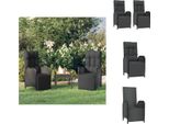 Vidaxl Sedia Relax Da Giardino Con Cuscino 2 Pz. Poli Rattan Nero - Sedie Da Giardino