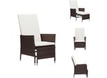 Vidaxl Sdraio Da Giardino Con Cuscini In Poly Rattan Marrone - Sedie Da Giardino