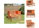 Vidaxl Conigliera Marrone 102X90X84,5 Cm In Legno Di Pino Massiccio - Habitat E Recinti Per Piccoli Animali