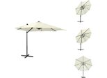 Vidaxl Ombrello Ampel Con Palo E Luci Led Colore Sabbia 300 Cm - Ombrelloni E Tende Da Sole