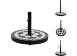 Vidaxl Supporto Per Ombrellone Bianco E Nero Rotondo 12 Kg - Supporto Per Ombrellone