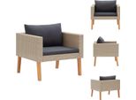 Vidaxl Divano Da Giardino A 1 Posto Con Cuscini In Poly Rattan Beige - Divani Da Giardino
