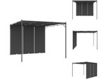 Vidaxl Padiglione Da Giardino Con Tenda Laterale 3X3X2,25 M Antracite - Padiglioni E Tende Per Feste