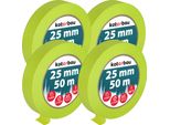 Kotarbau® Set Di 4 Nastri Per Mascheratura Al Neon Nastro Per Mascheratura Da 50 M Nastro Per Mascheratura Da 25 Mm Nastro Per Pittori Accessori Per Pittori Carta Crespa Verde Fluorescente Articoli Per La Pittura