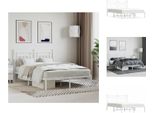 Vidaxl Struttura Letto Con Testiera In Metallo Bianco 140X190 Cm - Letti E Strutture Letto