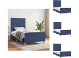Vidaxl Struttura Letto Con Testiera In Tessuto Blu 90X190 Cm - Letti E Strutture Letto