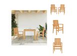 Vidaxl Sedie Da Giardino Impilabili 2 Pezzi 56,5X57,5X91 Cm In Legno Massiccio Teak - Sedie Da Giardino