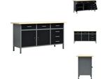 Vidaxl Banco Da Lavoro Nero 160 X 60 X 85 Cm In Acciaio - Banchi Da Lavoro