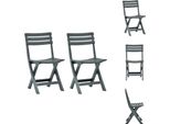 Vidaxl Sedia Da Giardino Pieghevole 2 Pz. Plastica Verde - Sedie Da Giardino