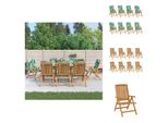 Vidaxl Sedie Da Giardino Con Cuscini 8 Pz. Legno Massiccio Teak - Sedie Da Giardino
