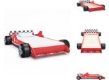 Vidaxl Lettino Per Bambini Con Design Di Auto Da Corsa 90 X 200 Cm Rosso - Letti Per Bambini E Ragazzi