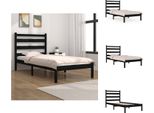 Vidaxl Letto In Legno Massiccio Di Pino Nero 100X200 Cm - Letti E Strutture Letto