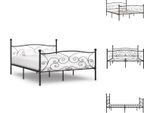 Vidaxl Struttura Letto Con Rete A Doghe In Metallo Nero 180 × 200 Cm - Letti E Strutture Letto