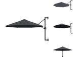 Vidaxl Ombrellone A Parete Con Asta In Metallo 300 Cm Antracite - Ombrelloni E Tende Da Sole