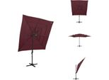 Vidaxl Ombrellone Con Palo In Alluminio A 4 Strati Rosso Bordeaux 250X250 Cm - Ombrelloni E Tende Da Sole