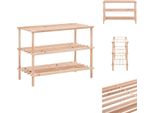 Vidaxl Scarpiera A 3 Ripiani In Legno Massiccio Di Abete - Scarpiere E Armadietti